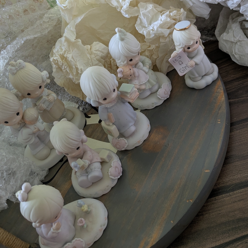 Precious Moments Figurines Set - White and Pastel